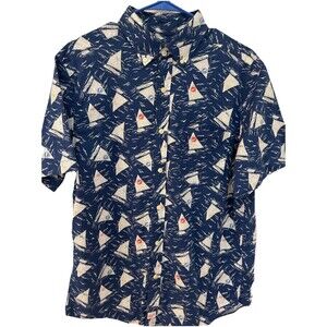 Vineyard Vines Shirt Adult‎ M Blue Sail Boats Classic Fit Murray Camp Mens